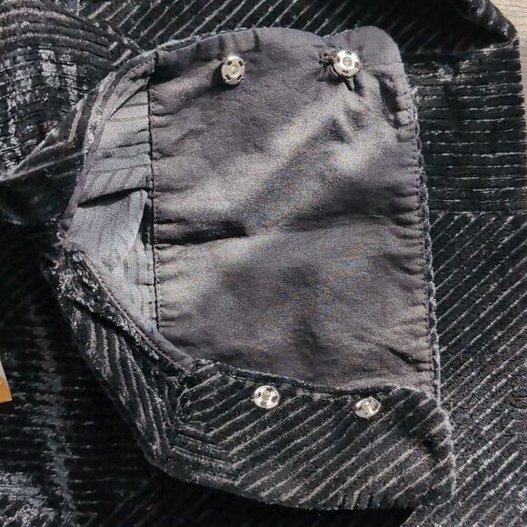 & other stories Black burnout silk velvet blouse size 8 devore - Picture 7 of 8